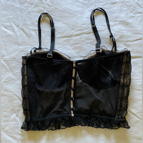 Victoria's Secret Black & Nude Dot Lace Ruched
Longline Bra - Picture 2 of 7